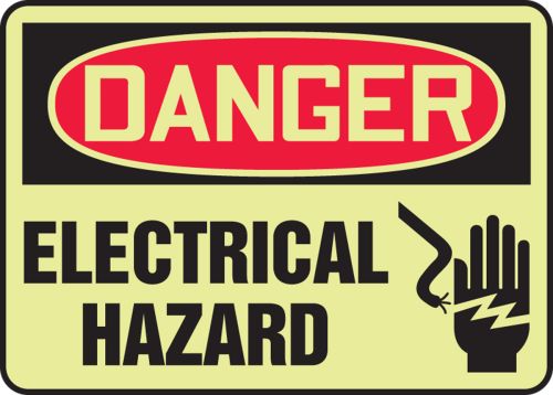 Electrical Hazard With Graphic Lumi-Glow™ OSHA Danger Safety Sign